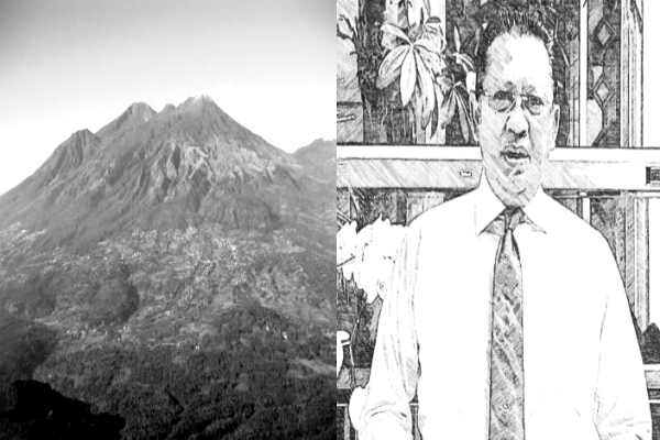 Ilustrasi (kolase) Gunung Arjuno dan Ketua MPR RI Bambang Soesatyo "Bamsoet". (dok. mediapesan)