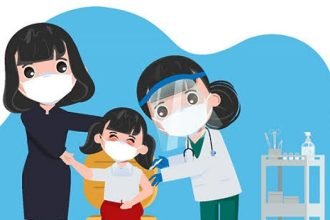 Ilustrasi program imunisasi di Puskesmas.
