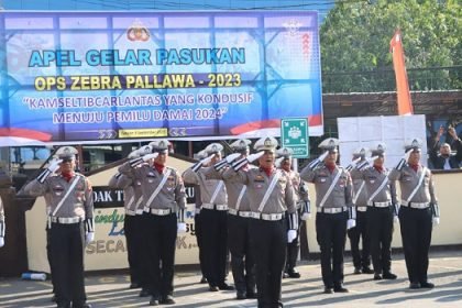 Polres Takalar menggelar Pasukan Operasi Zebra Pallawa 2023, tujuh prioritas pelanggaran siap ditindak! Senin (04/09/2023).