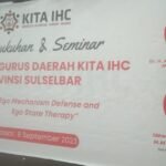 Dewan Pengurus Daerah Kompeten Integritas Tangguh Amanah Indonesia Hipnotis Center (DPD KITA IHC) Provinsi Sulselbar menggelar pengukuhan dan seminar di Rujab Walikota Makassar, (8/9/2023).