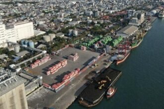 Aplikasi PTOS-M atau Pelindo Terminal Operation System – Multipurpose yang kini mulai terpasang di Pelindo Regional 4 Makassar, Selasa (12/09/2023).