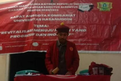 Lusius Kasimirus Aga terpilih menjadi Ketua PMKRI Komisariat Universitas Hasanuddin Periode 2023/2024.