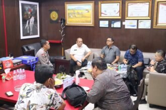 Tim Badan Pemeriksa Keuangan Republik Indonesia (BPK RI) melakukan kunjungan ke Polres Gowa, Jumat (6/10/2023).