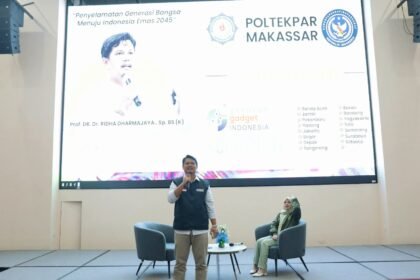 Gerakan Gadget Sehat Indonesia hadir di Kampus Politeknik Pariwisata (Poltekpar) Makassar, Jumat 10 November 2023.