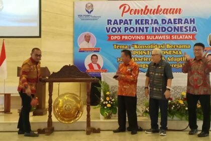 Vox Populi Institute (Vox Point) Indonesia DPD Sulawesi-Selatan (Sulsel) menggelar Rapat Kerja Daerah (Rakerda), Sabtu (25/11/2023).