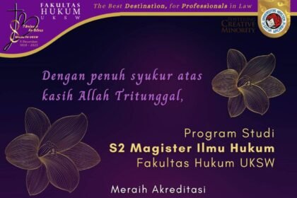 Program Studi S2 Magister Ilmu Hukum FH UKSW berhasil meraih akreditasi unggul dari Badan Akreditasi Nasional Perguruan Tinggi (BAN-PT). 