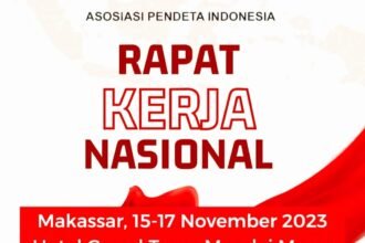 Kegiatan Rapat Kerja Nasional (Rakernas) Tahun 2023 Asosiasi Pendeta Indonesia (API) akan diselenggarakan selama 3 (tiga) hari pada tanggal 15-17 November 2023 bertempat di Hotel Grand Mall Maros, Jalan Poros Makassar-Maros.