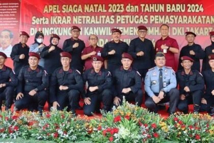 Dalam rangka menjaga kewaspadaan terhadap keamanan dan ketertiban di tengah perayaan Natal 2023 dan Tahun Baru 2024 pada Unit Pelaksana Teknis (UPT) Pemasyarakatan, Kantor Wilayah Kementerian Hukum dan HAM (Kemenkumham) DKI Jakarta melaksanakan "Apel Siaga Serentak."