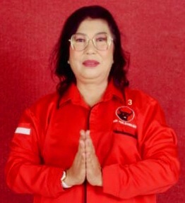 Agustine Rabung, S.Sos., MA.CFC., dari PDI-Perjuangan Dapil 3 Biringkanaya dan Tamalanrea Kota Makassar.