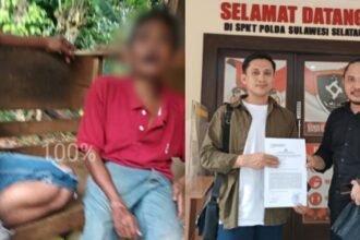 Kolase: Inisial MB, penyandang difabel berbaju merah warga Dusun Basokeng, Desa Dwittiro, Kecamatan Bontotiro, Kabupaten Bulukumba dituding melakukan tambang ilegal, dan foto kuasa hukum MB (kanan).