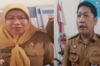 Kepala Dinas Pertanahan Kota Makassar Dra. Hj. Sri Sulsilawati, M.Si. (kiri) dan Irfan Luthfi, S.Stp Lurah Rappojawa (kanan), Senin (29/1/2024).