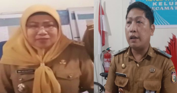 Kepala Dinas Pertanahan Kota Makassar Dra. Hj. Sri Sulsilawati, M.Si. (kiri) dan Irfan Luthfi, S.Stp Lurah Rappojawa (kanan), Senin (29/1/2024).