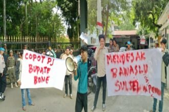 Aliansi Mahasiswa Bone (AMB) desak Gubernur copot Pj. Bupati Bone.