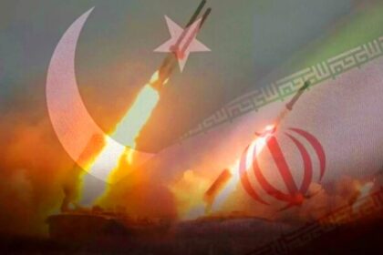 Ilustrasi aksi rudal kedua negara Iran dan Pakistan. (HO/@HasnatPakistani)
