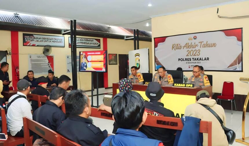 Kegiatan laporan capaian kinerja telah berlangsung di Lobby Satuan Reskrim Mapolres Takalar, Minggu (31/12/2023).