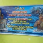 Satuan Binmas Polres Takalar telah memasang spanduk himbauan di sejumlah daerah pesisir, termasuk Dermaga Pelabuhan Takalar Lama, Kecamatan Mapsu, Kabupaten Takalar pada Minggu (28/1/2024).