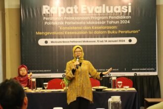 Rapat evaluasi Poltekpar Makassar terkait aturan Kemendikbudristek.