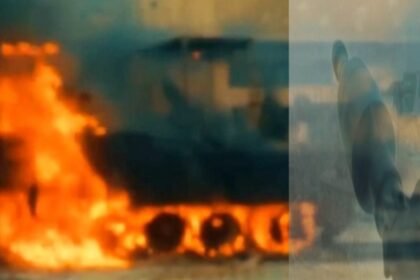 Peluru "Al-Yassin 105" yang berhasil menargetkan dua tank Zionis di barat daya lingkungan Al-Zaytoun di Kota Gaza. (media hamas)
