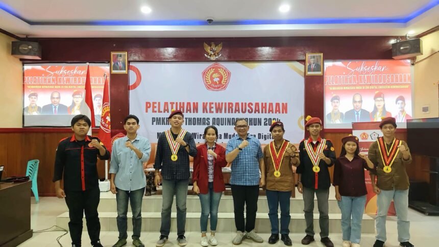 Pelatihan kewirausahaan yang diselenggarakan oleh PP PMKRI periode 2022-2024 di Aula Polrestabes Gowa pada tanggal 23-27 Februari 2024.