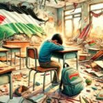 Ilustrasi kondisi pendidikan di Palestina. Kementerian Pendidikan Palestina: Sejak awal perang di Gaza, 400 sekolah telah dibom dan dihancurkan. Selain itu, 4.895 pelajar Palestina menjadi syahid dalam serangan tentara Zionis.(@palestinepost)