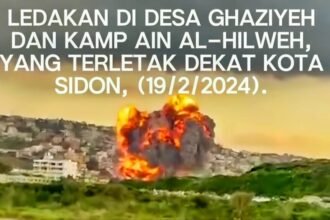 Lebanon Selatan diguncang ledakan bom, (19/2/2024). (qudsn/ho)