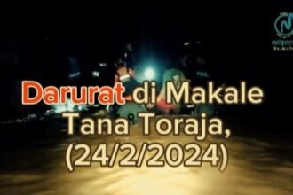 Hujan deras melanda wilayah Tana Toraja, mengakibatkan banjir di Kelurahan Makale, (24/2/2024).