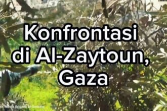 Brigade Al-Qassam menahan serangan pasukan musuh yang menembus lingkungan Al-Zaytoun di timur Kota Gaza. (qudsnews (24/2/2024)/ho)