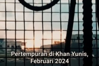 Pertempuran Antara Mujahidin Al-Qassam dan Israel di Khan Yunis, (25/2/2024).