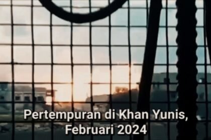 Pertempuran Antara Mujahidin Al-Qassam dan Israel di Khan Yunis, (25/2/2024).