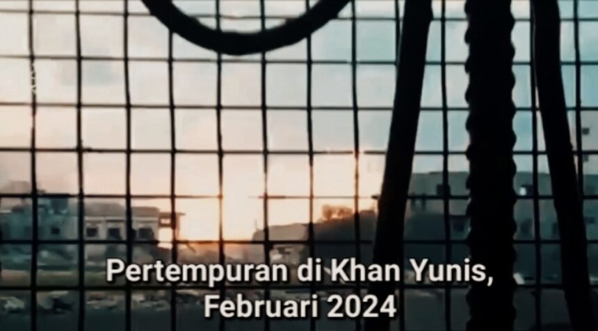 Pertempuran Antara Mujahidin Al-Qassam dan Israel di Khan Yunis, (25/2/2024).