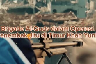 Operasi Brigade Al-Quds di timur Khan Yunis dengan penembak jitu. (qassammedia/ho)