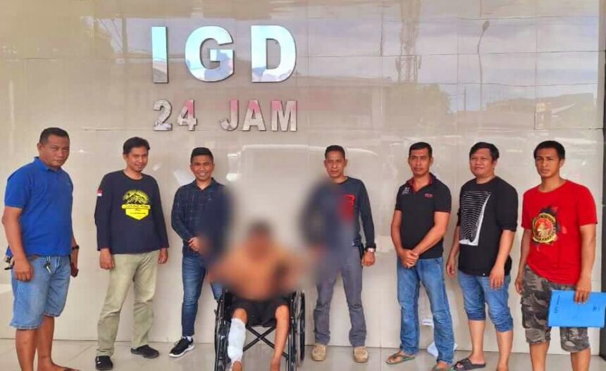 Kapolsek Manuju IPDA Ibnu Mashud memimpin operasi penangkapan kasus pencurian ternak, walaupun pelaku melakukan perlawanan dan akhirnya harus ditembak di kaki kanannya. (Dok. Polres Gowa/HO)