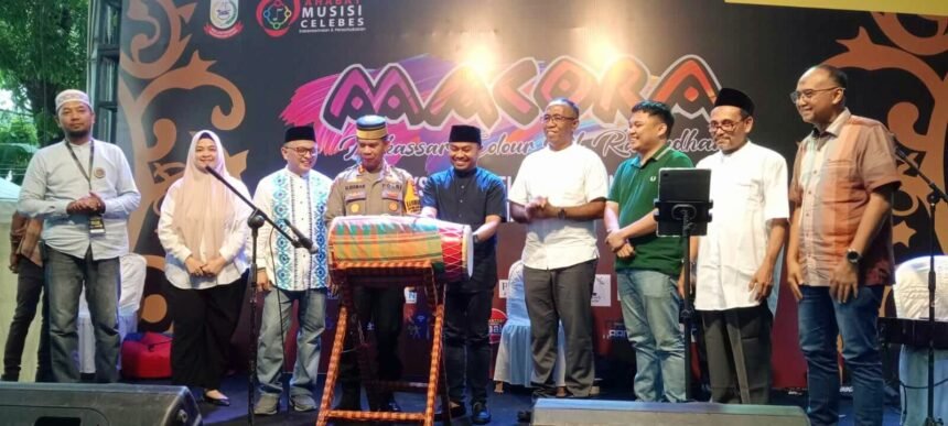 Taman Segitiga Hasanuddin di Jalan Lamadukelleng, Kota Makassar menjadi tempat pembukaan Makassar Colour Of Ramadhan (Macora) oleh Yayasan Sahabat Musisi Celebes (YSMC), Jumat (15/3/2024).