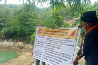 Dugaan pekerjaan penanggulangan bencana alam yang dianggap asal-asalan di Kelurahan Lewaja, Enrekang, Maret 2024. (ist.)