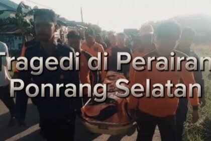 Tim SAR Gabungan di bawah komando Unit Siaga Basarnas Palopo memimpin operasi evakuasi di perairan Ponrang Selatan, Kabupaten Luwu, 2 Maret 2024. (Dok. Basarnas Makassar/HO)