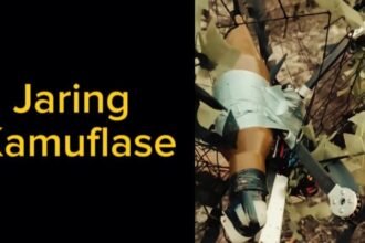 Jaring kamuflase menyelamatkan militer Ukraina dari drone kamikaze FPV Rusia. (front_ukrainian/ho)