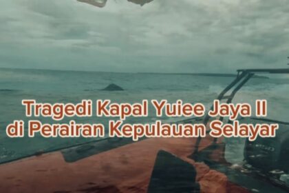 Kapal Yuiee Jaya II terbalik pada Sabtu, 9 Maret 2024 dini hari, sekitar 52 Nautical Mile dari Pelabuhan Benteng, Kabupaten Kepulauan Selayar. (Basarnas/HO)