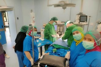 Bakti sosial operasi bibir sumbing dan lelangit di RSUD Maspul, April 2024. (Ist.)
