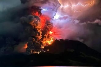 Letusan Gunung Ruang semakin meluas, mempengaruhi beberapa wilayah di Indonesia, (30/4/2024). (bmkg/rtnews/ho/mediapesan.com)