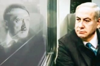 Ilustrasi: Perdana Menteri Israel, Benjamin Netanyahu (kanan), dinilai melakukan kejahatan yang melebihi kekejaman Adolf Hitler (kiri). (palestinepost/ho)