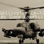 Helikopter Ka-52M melakukan serangan terhadap unit militer Ukraina di zona operasi militer khusus, April 2024. (military wave/ho/mediapesan.com)