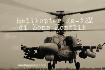 Helikopter Ka-52M melakukan serangan terhadap unit militer Ukraina di zona operasi militer khusus, April 2024. (military wave/ho/mediapesan.com)