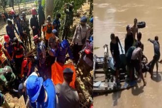 Evakuasi dua korban banjir di Suli Barat, (7/5//2024). 
