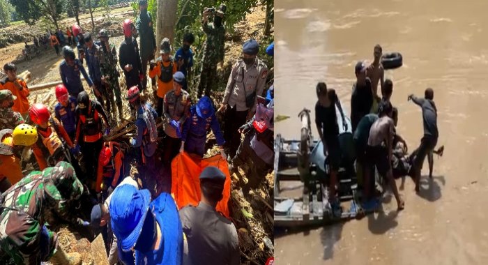 Evakuasi dua korban banjir di Suli Barat, (7/5//2024). 