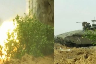 Brigade Al-Qassam, sayap militer Hamas, melancarkan serangan terhadap pasukan pendudukan Israel di wilayah timur Rafah, Mei 2024. (qassammedianet/ho)