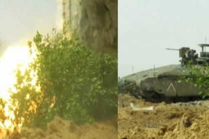 Brigade Al-Qassam, sayap militer Hamas, melancarkan serangan terhadap pasukan pendudukan Israel di wilayah timur Rafah, Mei 2024. (qassammedianet/ho)
