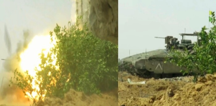 Brigade Al-Qassam, sayap militer Hamas, melancarkan serangan terhadap pasukan pendudukan Israel di wilayah timur Rafah, Mei 2024. (qassammedianet/ho)