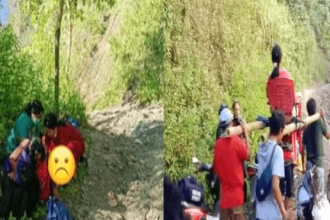 Seorang ibu hamil harus melahirkan di jalan setelah terjebak dalam situasi sulit yang disebabkan oleh longsor di Kecamatan Simbuang, Kabupaten Tana Toraja, Sulawesi Selatan, Mei 2024.