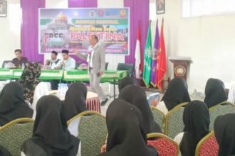 Universitas Muhammadiyah Enrekang (Unimen) menggelar seminar nasional dalam aksi bela Palestina, (7/5/2024). (IY)