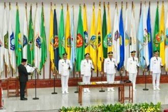 Menteri Dalam Negeri, Tito Karnavian, secara resmi melantik lima Penjabat Gubernur di kantor Kementerian Dalam Negeri, Jakarta, pada Jumat (17/5/2024).